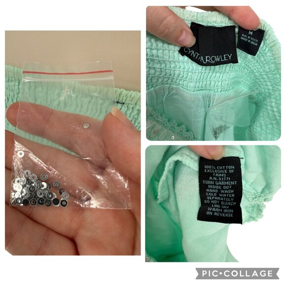 Cynthia Rowley Sz M Sequin Tie Waist Strapless Tube Dress Swim Cover Up Beachy - Picture 16 of 16